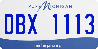 MI license plate DBX1113