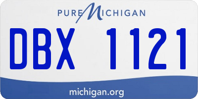 MI license plate DBX1121