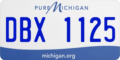 MI license plate DBX1125