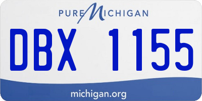 MI license plate DBX1155