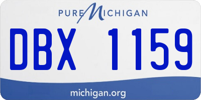 MI license plate DBX1159