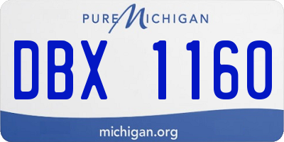 MI license plate DBX1160