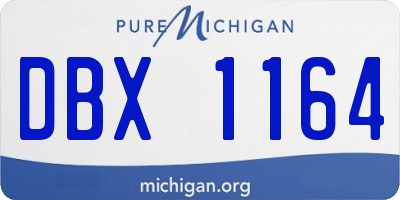 MI license plate DBX1164