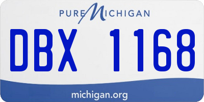 MI license plate DBX1168