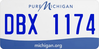 MI license plate DBX1174
