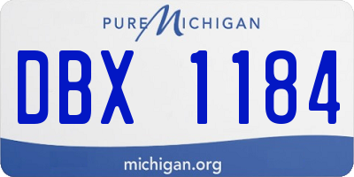 MI license plate DBX1184