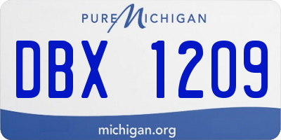 MI license plate DBX1209