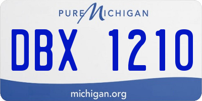 MI license plate DBX1210