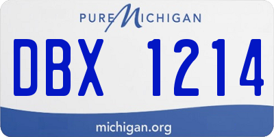 MI license plate DBX1214
