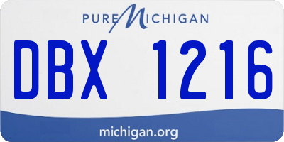 MI license plate DBX1216