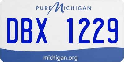 MI license plate DBX1229