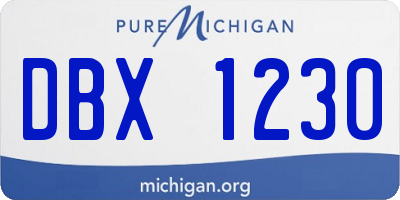 MI license plate DBX1230