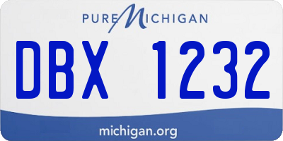 MI license plate DBX1232