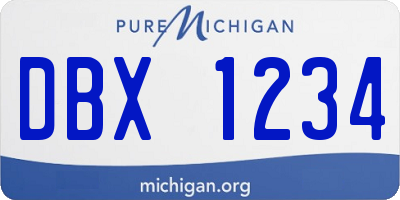 MI license plate DBX1234