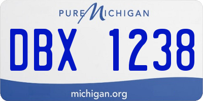 MI license plate DBX1238