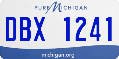 MI license plate DBX1241
