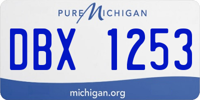 MI license plate DBX1253