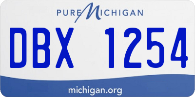 MI license plate DBX1254
