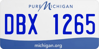 MI license plate DBX1265