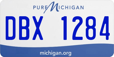 MI license plate DBX1284