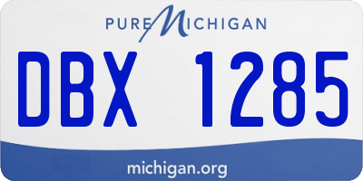 MI license plate DBX1285