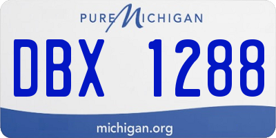 MI license plate DBX1288