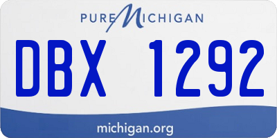 MI license plate DBX1292