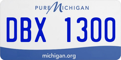 MI license plate DBX1300