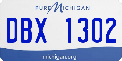 MI license plate DBX1302