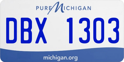 MI license plate DBX1303