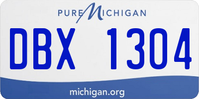 MI license plate DBX1304