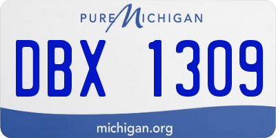 MI license plate DBX1309