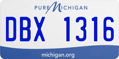 MI license plate DBX1316
