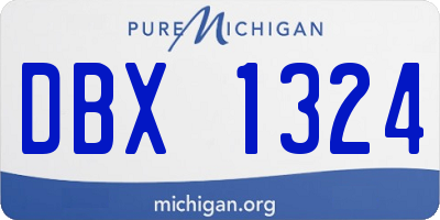 MI license plate DBX1324