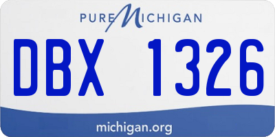 MI license plate DBX1326