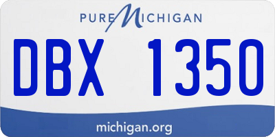 MI license plate DBX1350