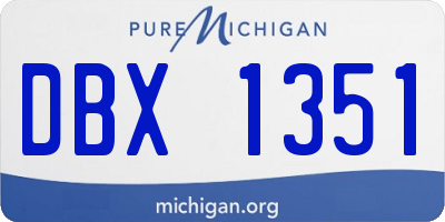 MI license plate DBX1351