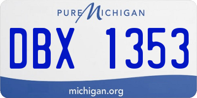 MI license plate DBX1353