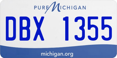 MI license plate DBX1355