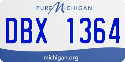 MI license plate DBX1364