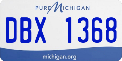 MI license plate DBX1368