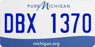 MI license plate DBX1370
