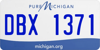 MI license plate DBX1371