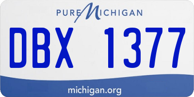MI license plate DBX1377