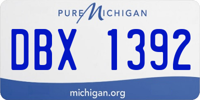 MI license plate DBX1392