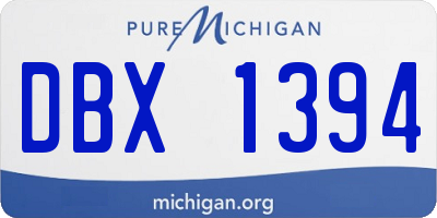 MI license plate DBX1394