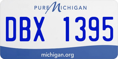 MI license plate DBX1395