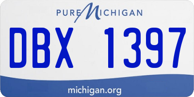 MI license plate DBX1397