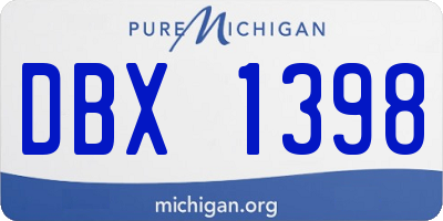 MI license plate DBX1398
