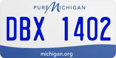 MI license plate DBX1402